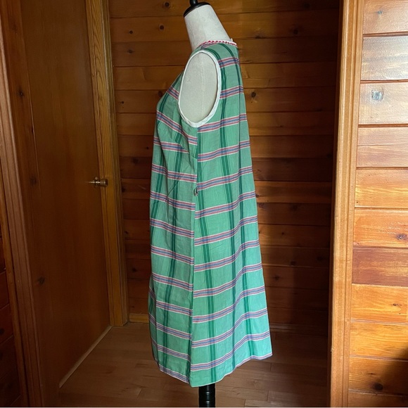 Vintage 70s Komar Zip Front House Dress Robe Sz Medium Pockets House Coat - Picture 10 of 11